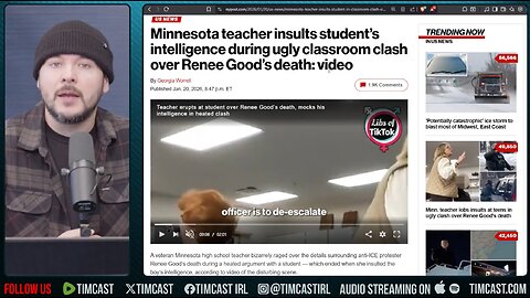 Woke Teacher LOSES IT After Based Student Calls HER WRONG About ICE Shooting | Tim Pool