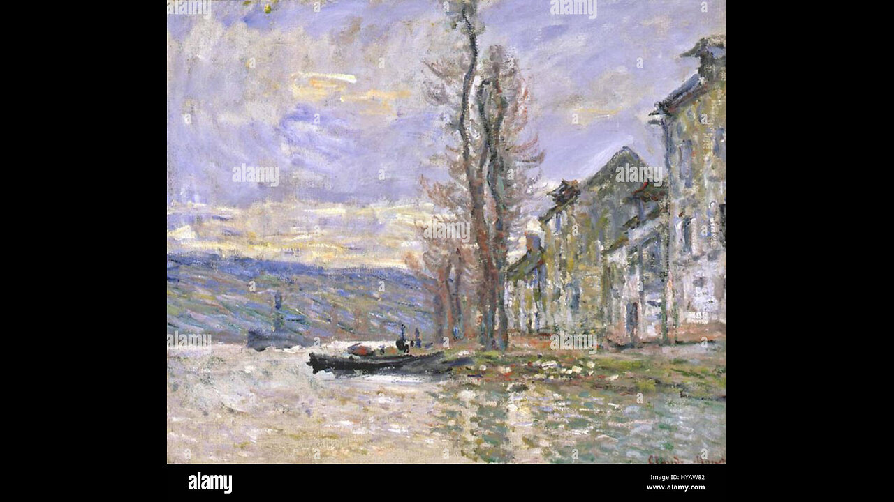 What makes Monet's art unadorned river scene so significant to contemporary landscape painting?