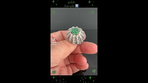 Vintage Emerald & over 5ct diamond platinum dome umbrella ring