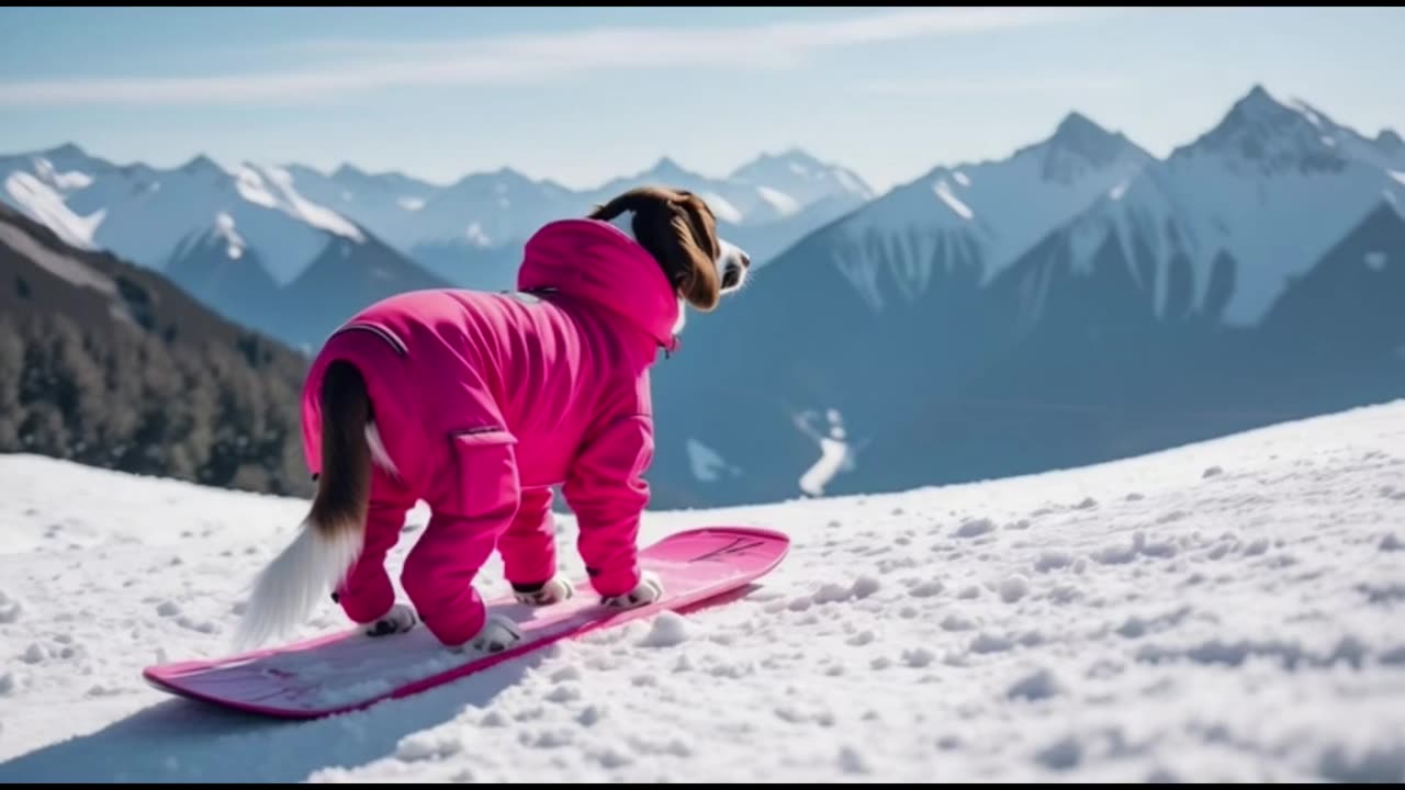 SNOWBOARDER DOG
