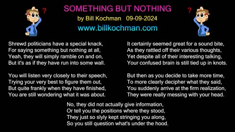 SOMETHING BUT NOTHING -- an original song by Bill Kochman.