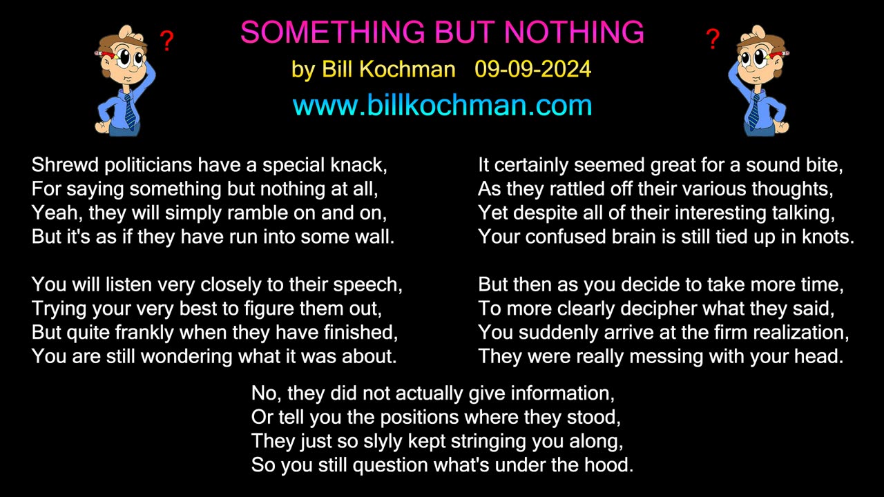 SOMETHING BUT NOTHING -- an original song by Bill Kochman.