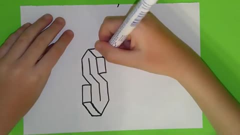 How to Draw a 3D Letter S