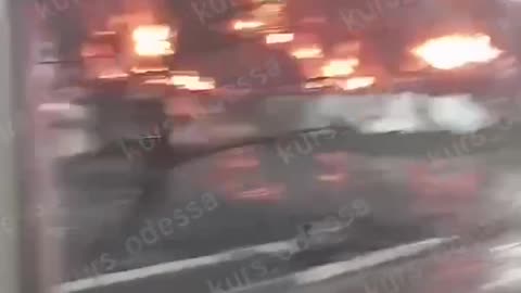 A major fire broke out at the Pivdenny port in the Odesa region after overnight strikes.
