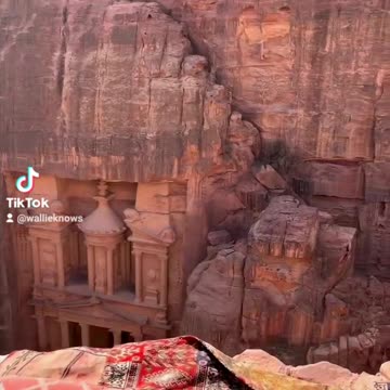 Ancient Petra carved out of rock