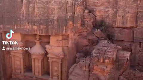 Ancient Petra carved out of rock