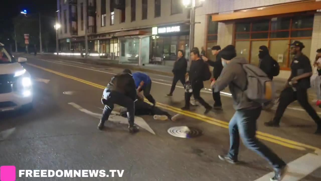 Portland Police Show Theyre Worthless as Antifa Thugs Beat Black Man to the Ground