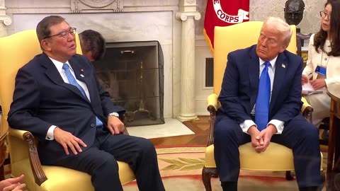 President Trump meets Japanese prime minister in HIGH STAKES TALK