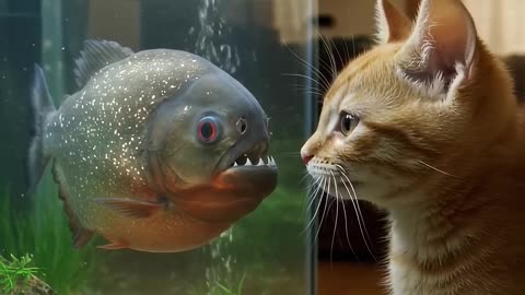 Shocking! The Kitten Can't Even Look at the Fish
