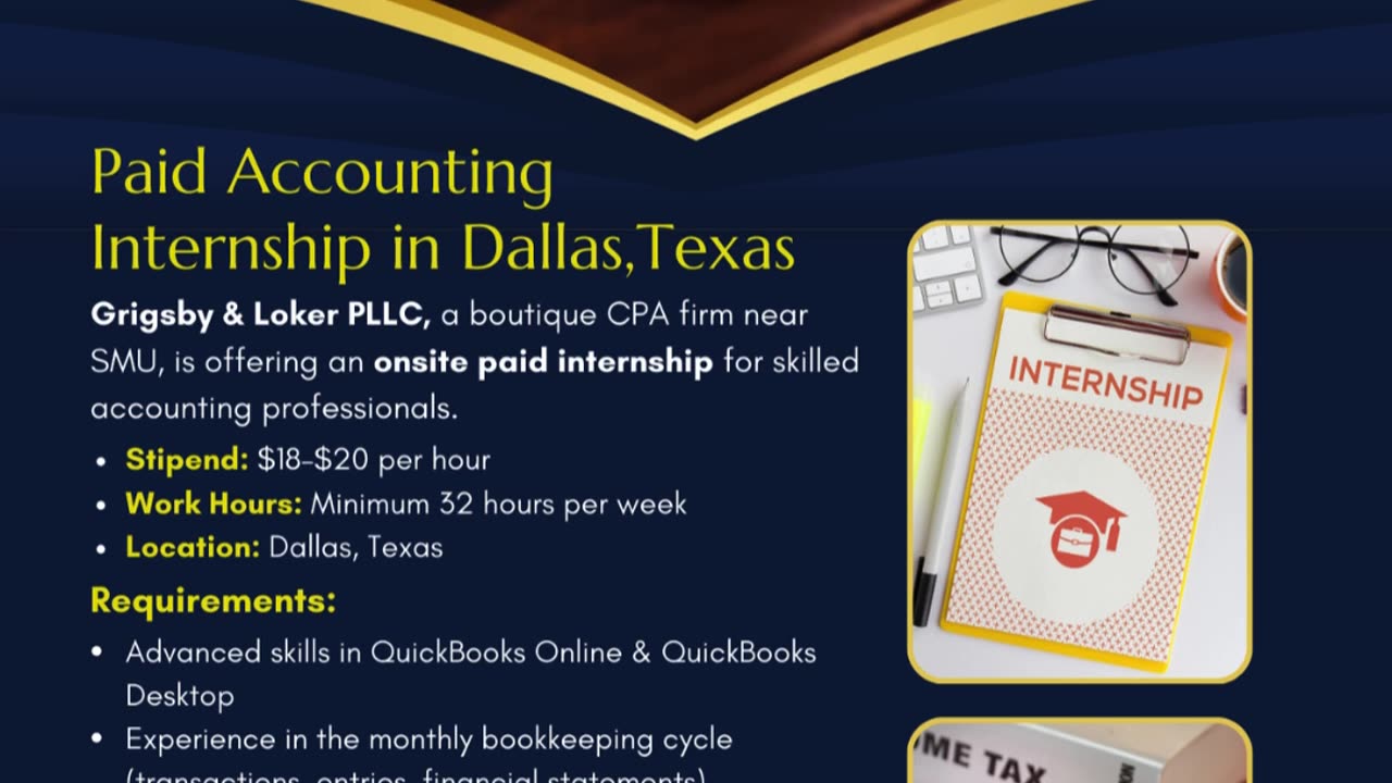 Paid Accounting Internship in Dallas, Texas – Earn $18–$20/hr with Divine Associates Ltd