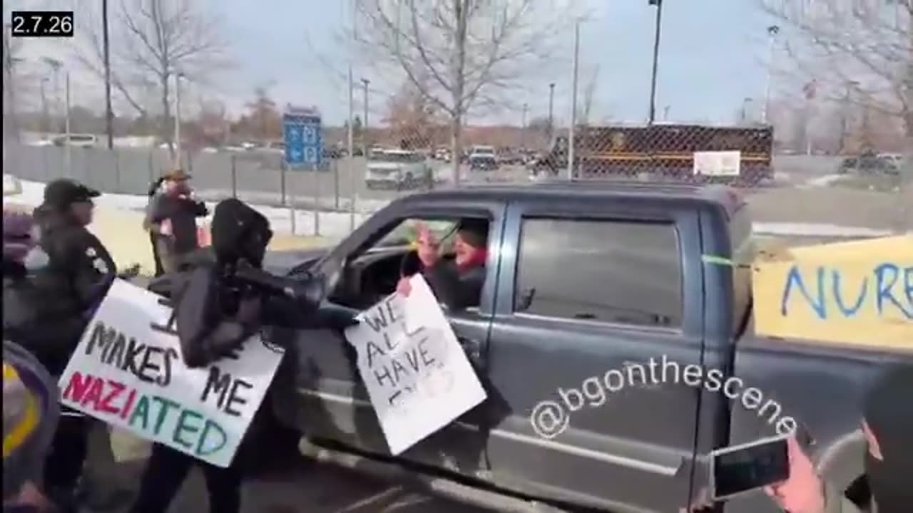 ICE protestors throw dildos at one of their own