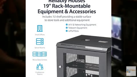 StarTech.com 4-Post 9U Wall Mount Network Cabinet w/ 1U Shelf, 19" Wall-Mounted