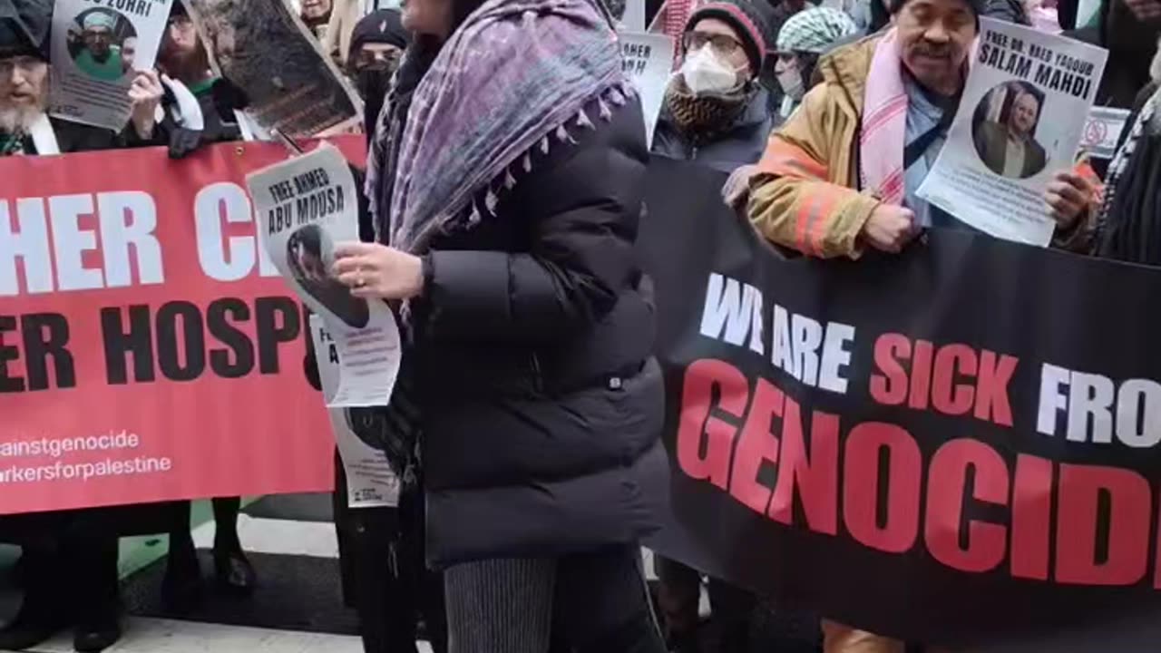 "SICK FROM GENOCIDE" in New York City. Nerdeen Kiswani. 2of2