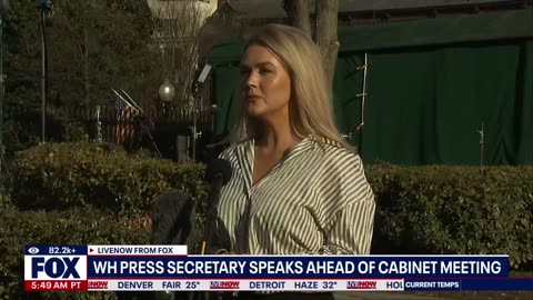 Press Secretary Karoline Leavitt speaks ahead of Trump cabinet meeting