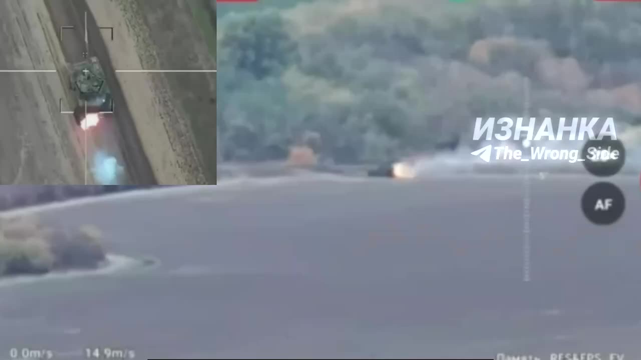 Defeat of a Ukrainian Tank While Retreating From a Firing Position