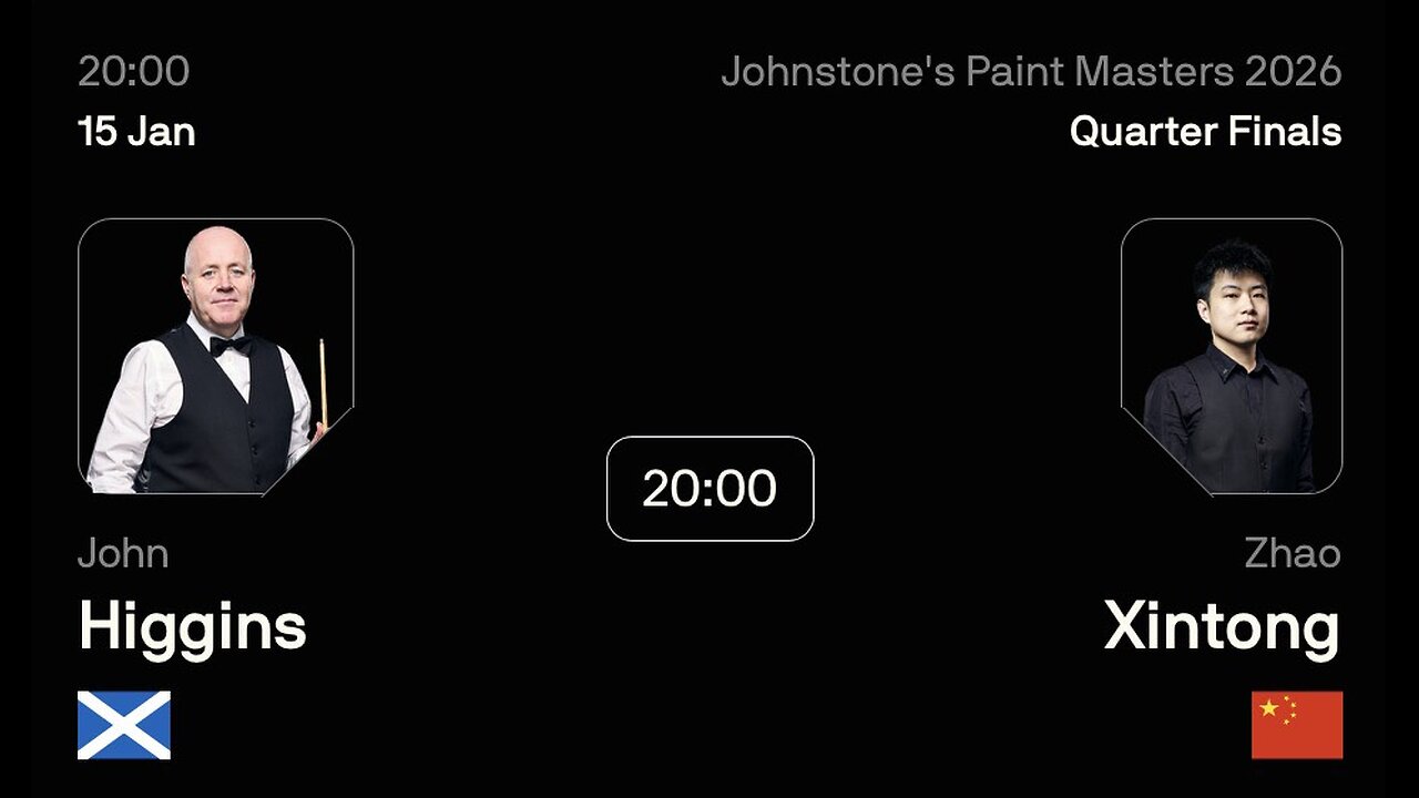 🔴 ถ่ายทอดสดสนุกเกอร์ 🏴󠁧󠁢󠁳󠁣󠁴󠁿 จอห์น ฮิกกิ้นส์ VS จ้าว ซินถง 🇨🇳 ศึก มาสเตอร์ส 2026