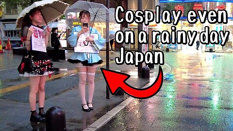 Japan Walk Kabukicho Cosplay Girl even on a rainy day, red light district, adult alley Tokyo｜歌舞伎町 4k