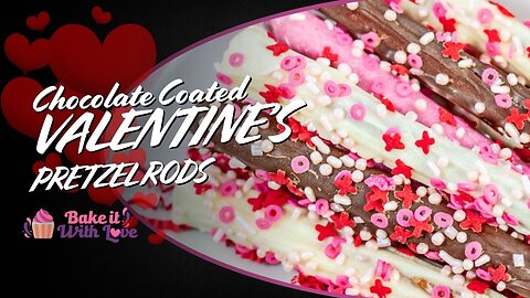 Valentine's Day Pretzel Rods with Sprinkles #valentinesday #pretzels #nobake