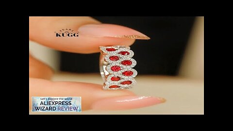 KUGG 18K White Gold Rings Luxury Design Real Diamond Natural Ruby Gemstone Review