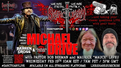 BARREN CROSS/ HUMAN CODE Vocalist MICHAEL DRIVE (aka Mike Lee) on #SANCTUARYLIVE THIS WEDNESDAY 2/19