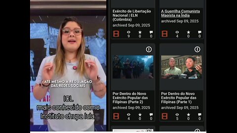ICL Canal dos terroristas mais conhecido como instituto chupa lula, só tem vídeos de comunismo e guerrilheiros