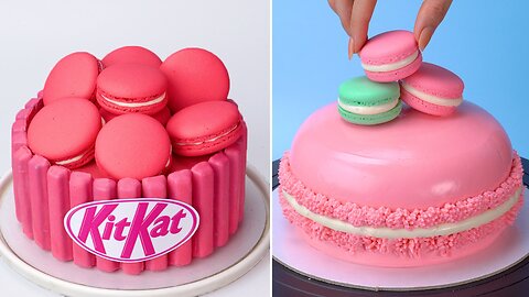 Amazing Creative PINK KitKat Macaron Hack 💖 #satisfying #cake #shorts #kitkat #hacks