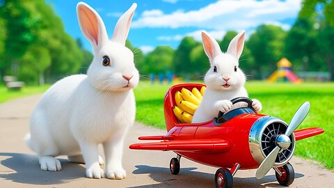 Mama Rabbit Harvests Bananas to Earn Money, Buys a Dream Remote-Controlled Airplane for Bunny ✈️🐇🎁