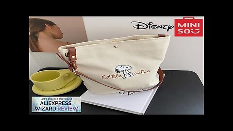 MINISO Disney Series Snoopy Women's Cute Bucket Bag Fashion Canvas Shoulder Bag Review