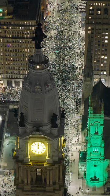The streets of Philadelphia are PACKED after the Eagles won the Super Bowl