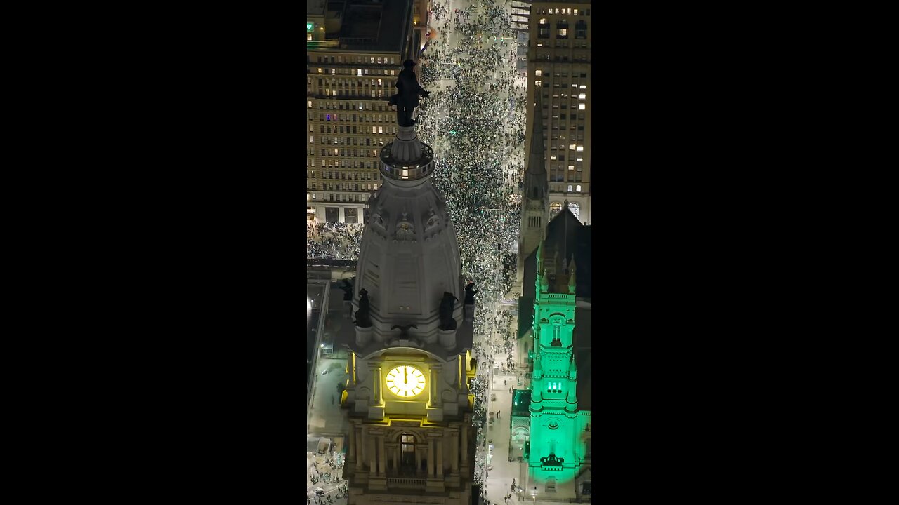 The streets of Philadelphia are PACKED after the Eagles won the Super Bowl