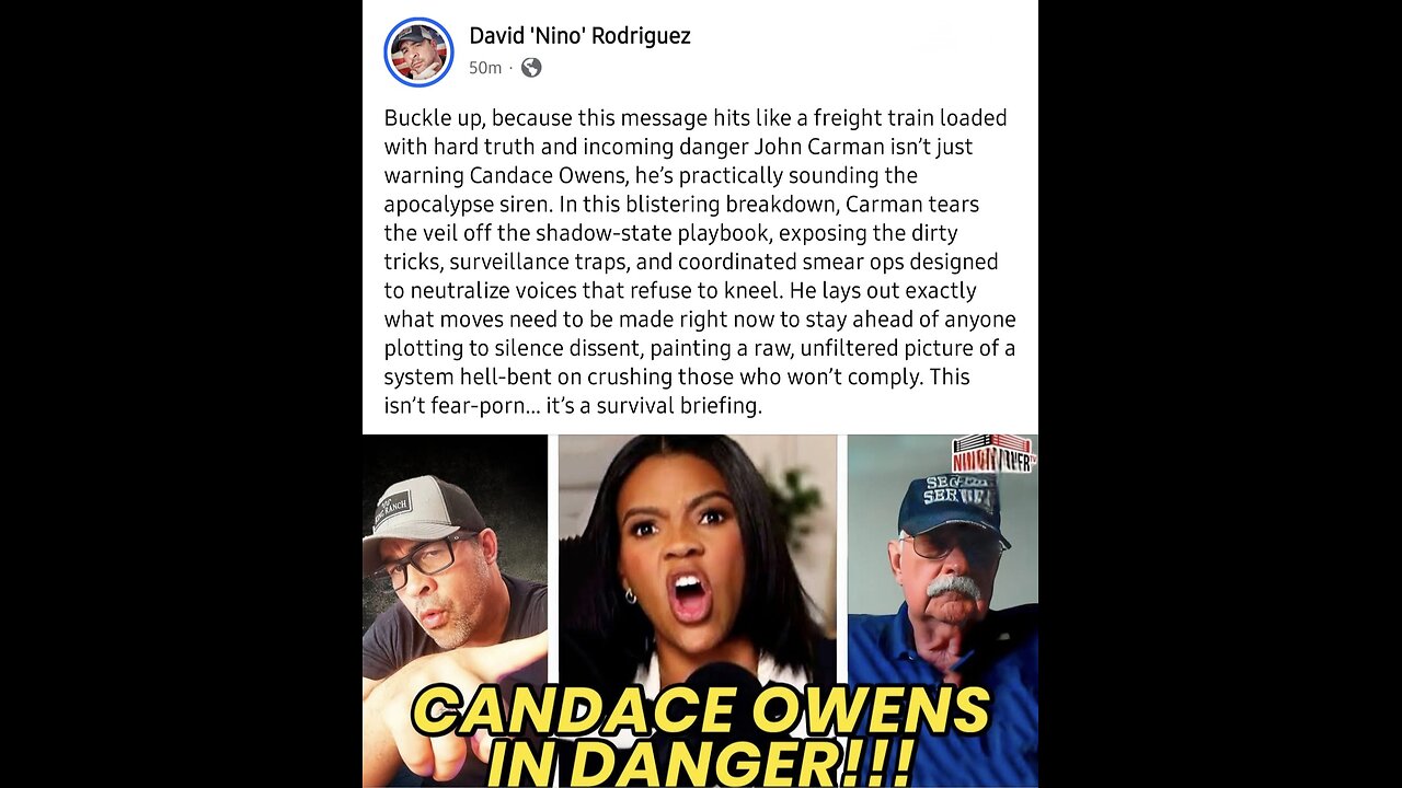 USSS John Carman WARNS Candace Owens! Do These Things NOW to STOP Your Planned Assassination!