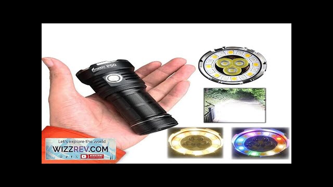 Fitorch P50 10000LM 450M Multi-Color High Lumen EDC Flashlight Power by 6500mAh Review