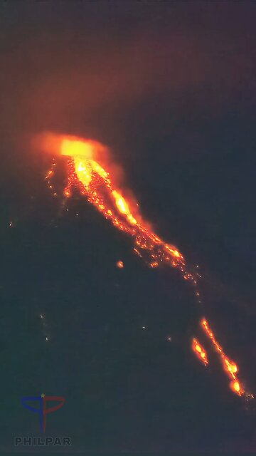 The Iconic Summit: Molten Activity at Mayon Volcano