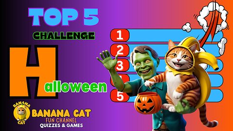 Halloween Top 5 Challenge 🎃👻🕷️🍬 | Quiz Game 📝❓ | Brain Break 🧠 | Banana Cat 🍌🐱 | 🏆