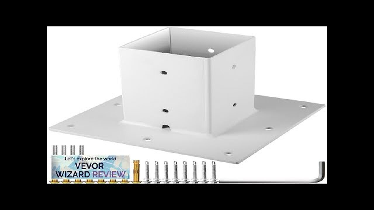 VEVOR Post Base 4"x4" Mailbox Base Plate White Powder-Coated Fence Post Anchor Review