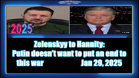 Zelenskyy to Hannity Putin doesn’t want to put an end to this war