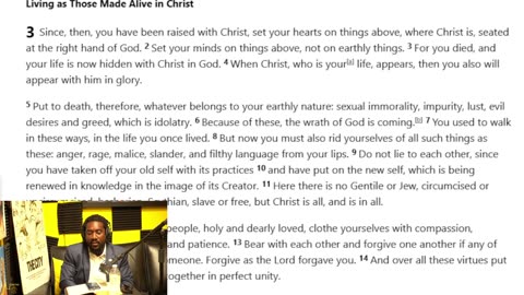 Weekly Word EP. 36 COLOSSIANS 3 “LIVING LIFE AS A CHRISTIAN” Are you focused on the WORLD or GOD?!