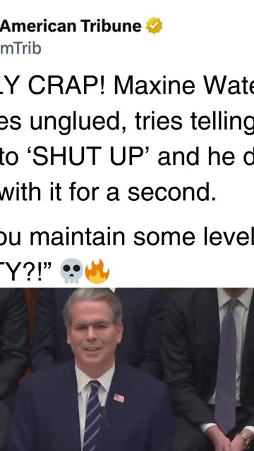 Bessent Totally Humiliates Maxine Waters on Live TV after She Tells Him to “Shut Up”