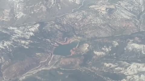 A view of the mountains from the sky.