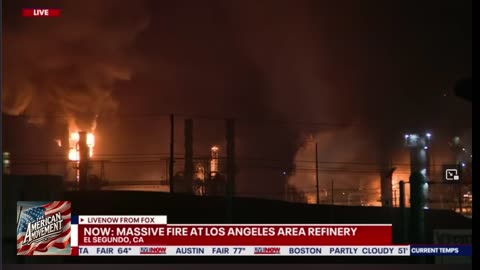 large LA refinery fire this morning