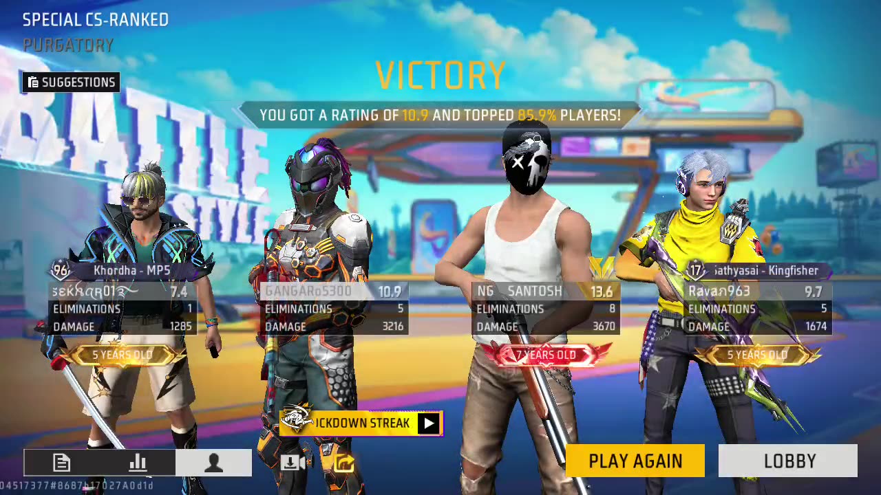 Free fire 🔥 max amazing headshot kills 💪💯😎