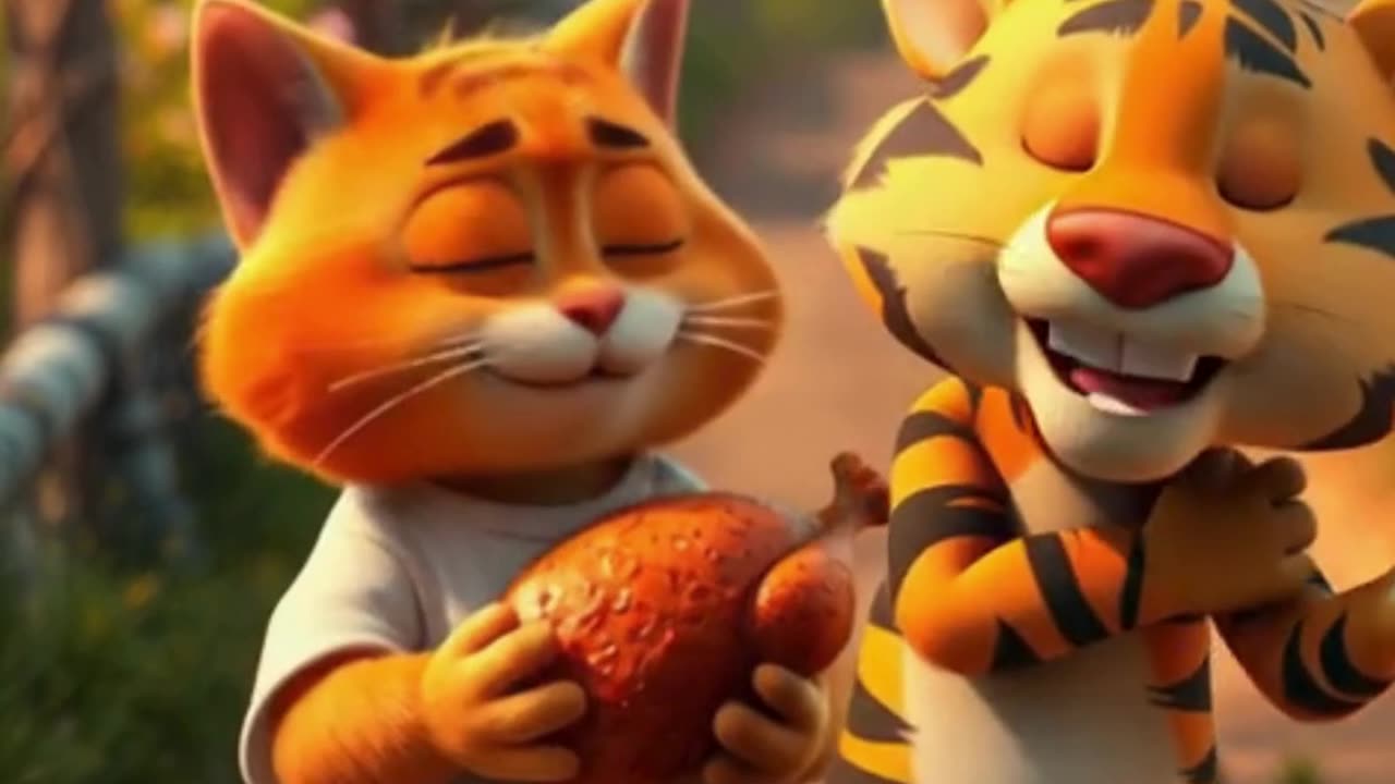 A Cat, a Tiger & One Chicken 😂 (Unexpected Friendship)