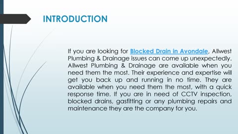 If you are looking for Blocked Drain in Avondale