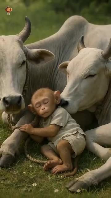 Monkey Worker Helping Human at Construction Site