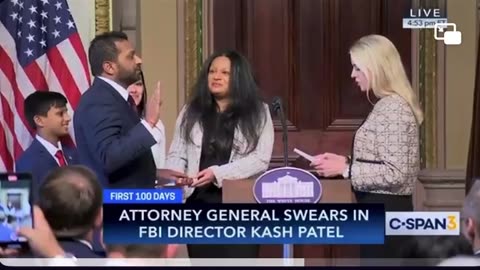 Kash Patel takes the Oath of Office and has been sworn in!