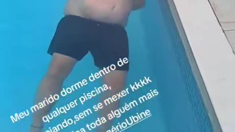 Bro took a Power Nap and turned into a Human Pool Float 😴🏊‍♂️”