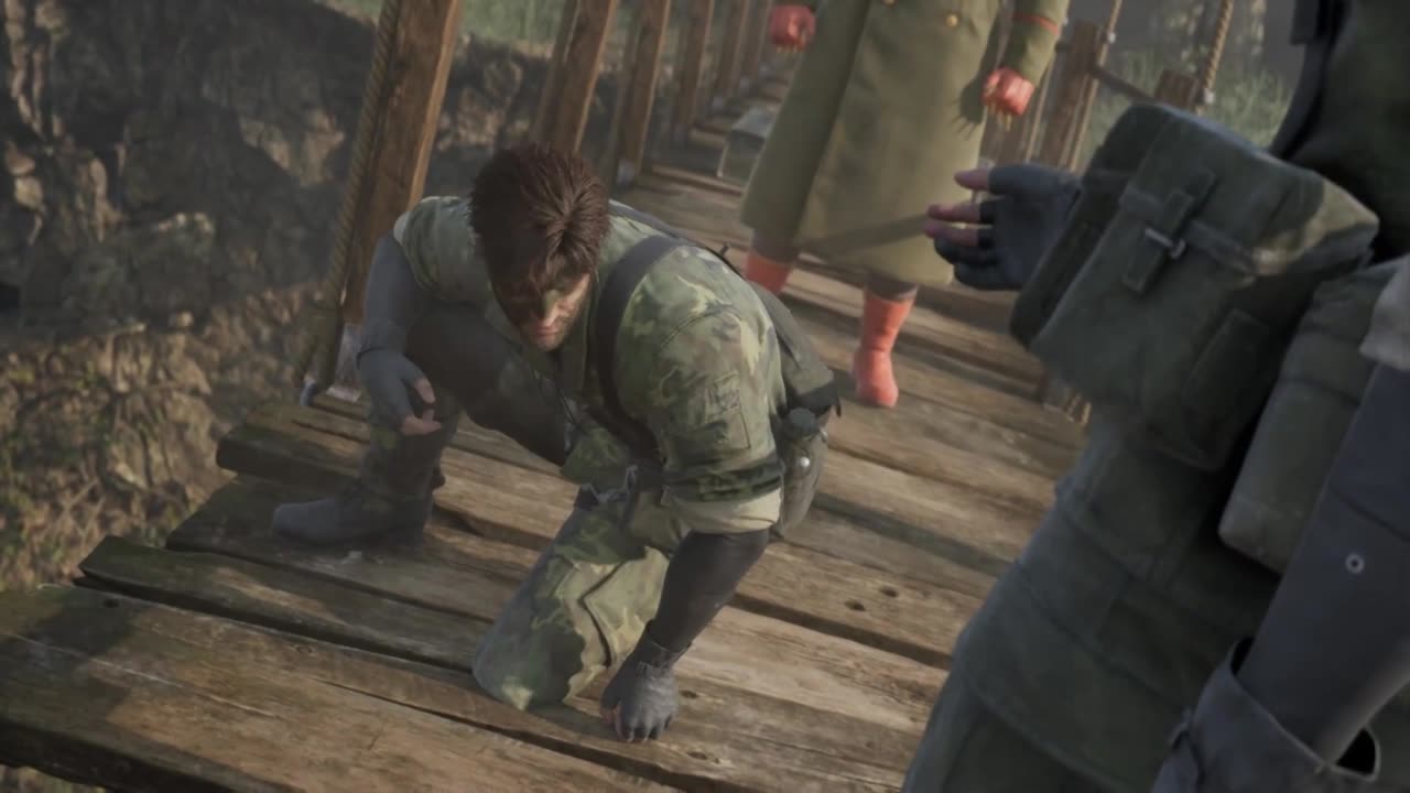 Big Boss giving Snake a sound beating.