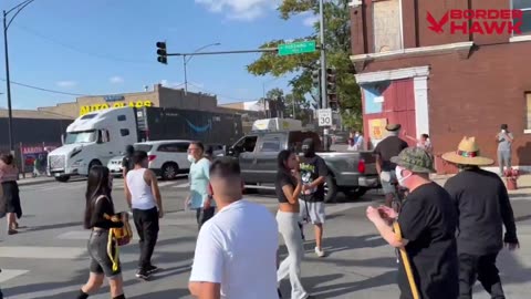 Left-wing rioters are SIEGING and PELTING federal vehicles with rocks and bottles in Chicago.