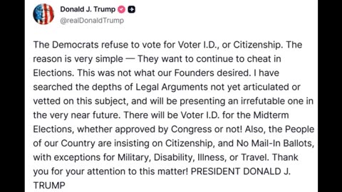 There Won't Be Mail-ins for the 2026 Mid-Terms. There will be Voter ID.